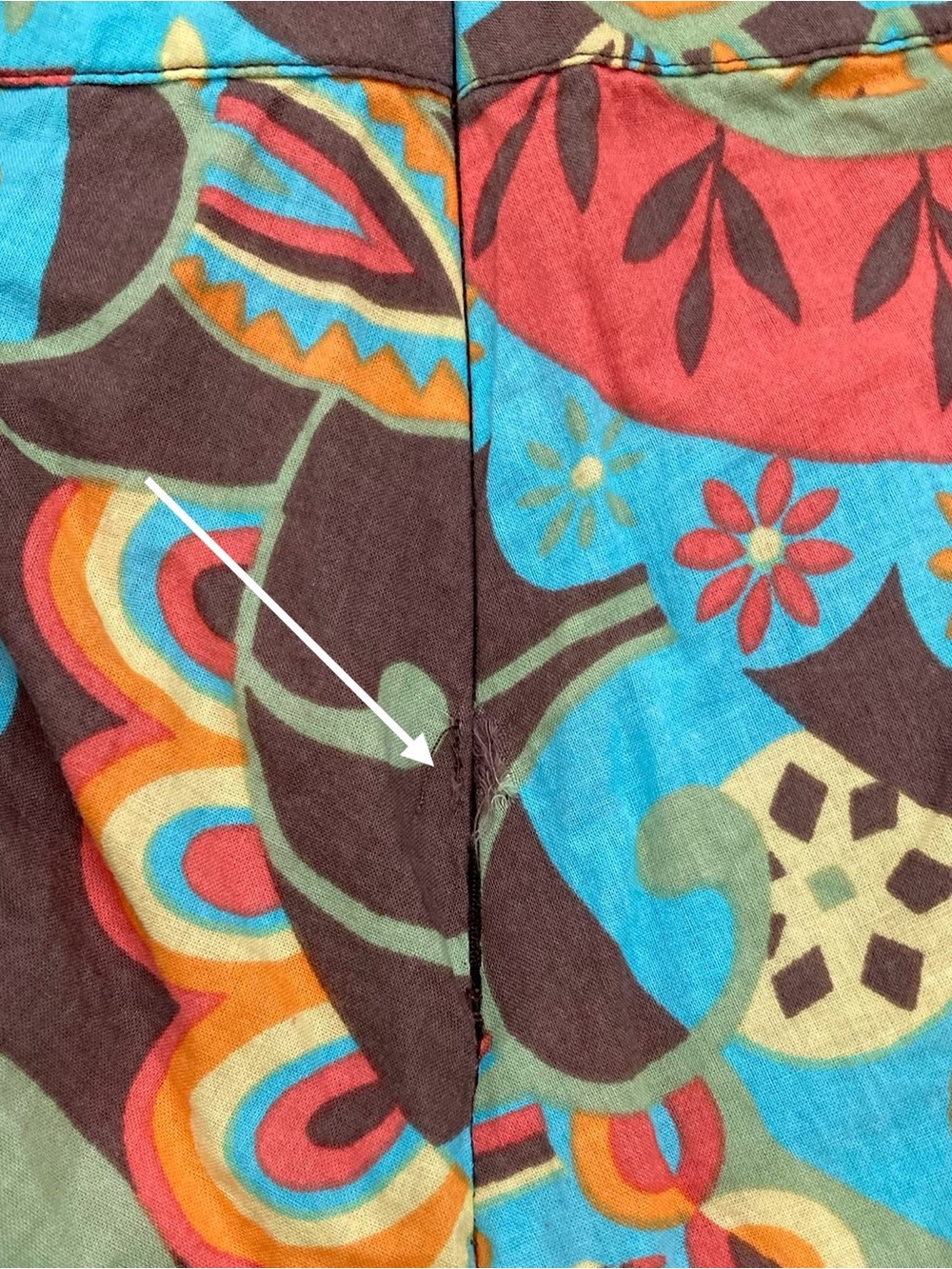 New York & Company brown pleated midi skirt with colorful floral paisley print - Picture 6 of 9